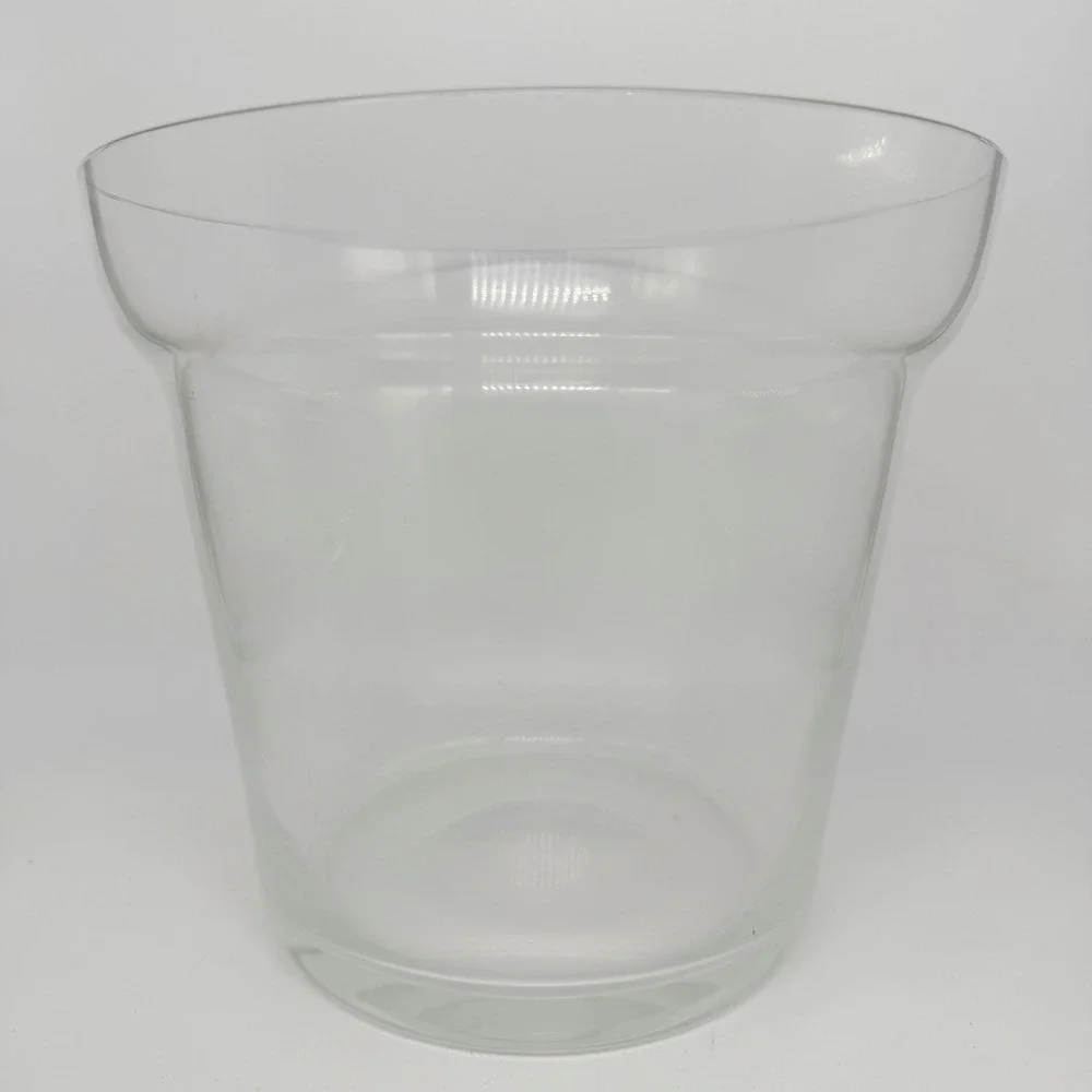 Unbranded Clear Glass Tapered Planter Vase Flared Rim Home Decor Excellent